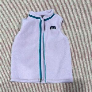 Patagonia light purple Fleece Vest with Teal Trim
